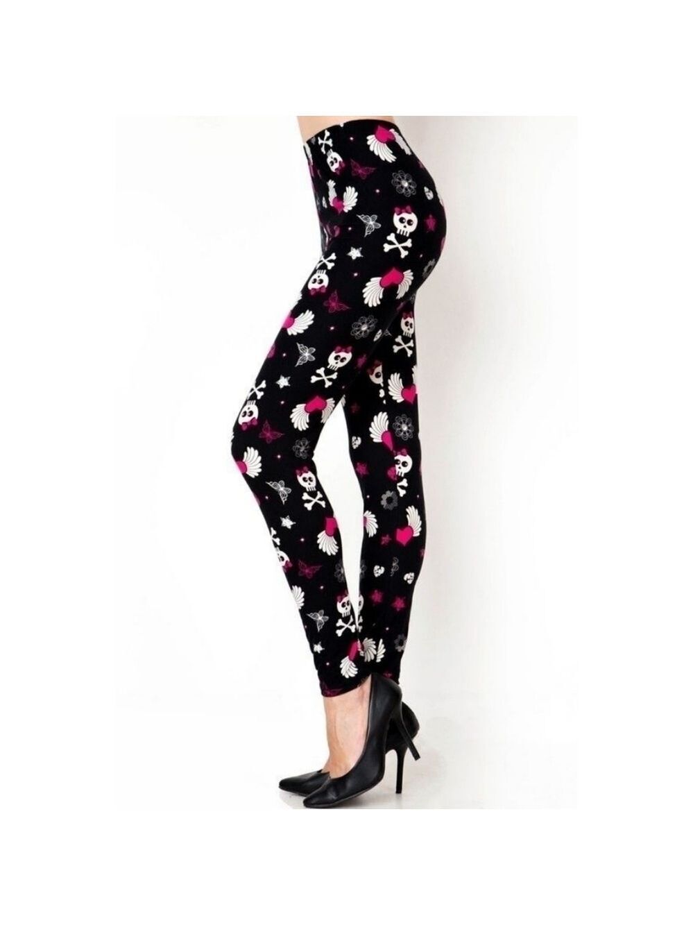 LEGGINGS DEPOT skull & cross bones full length Leggings Size 2-10 NWT